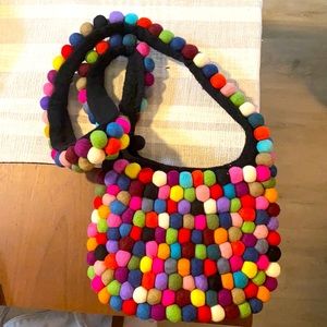 Multicolor cross body, over the shoulder bag